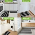 thumbnail image 7 of Matace Black & Grey Stripes [2 Piece] Kitchen Rugs SET - Quick Absorbent Mat, Machine Washable, Perfect for Stove, Sink, Laundry Room, Workshop, 7 of 7