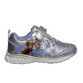 thumbnail image 3 of Disney Frozen Ii Girls Hook And Loop Sneakers with Two White Lights, Silver Blue, Size: 9, 3 of 8