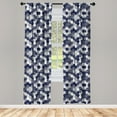 thumbnail image 3 of Ambesonne Navy Curtains, Patchwork Style Dots Star, Pair of 28"x95", Navy and White, 3 of 5