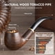 thumbnail image 3 of Pipa de tabaco Pipa de fumar de raíz de madera de ébano hecha a mano Caja de regalo Pipa de tabaco de madera maciza, 3 of 5