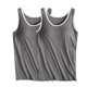 thumbnail image 1 of Camisola de manga corta para mujer, 2 piezas, con almohadilla para el pecho, sin aros de acero, ropa interior para yoga, deportes, pijamas para mujer, 1 of 2
