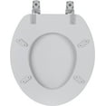 thumbnail image 2 of Soft Standard Vinyl Toilet Seat, 17 Inch Soft Vinyl Cover with Comfort Foam Cushioning - Fits All Standard Size Fixtures - Easy to Install, silver, 2 of 2