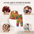 thumbnail image 7 of Wukai Colorful Building Blocks A Print Women's Pajama Set,PJ Set,Lounge Sets For Women Soft Long Sleeve Sleepwear Comfort and Style-Small, 7 of 7