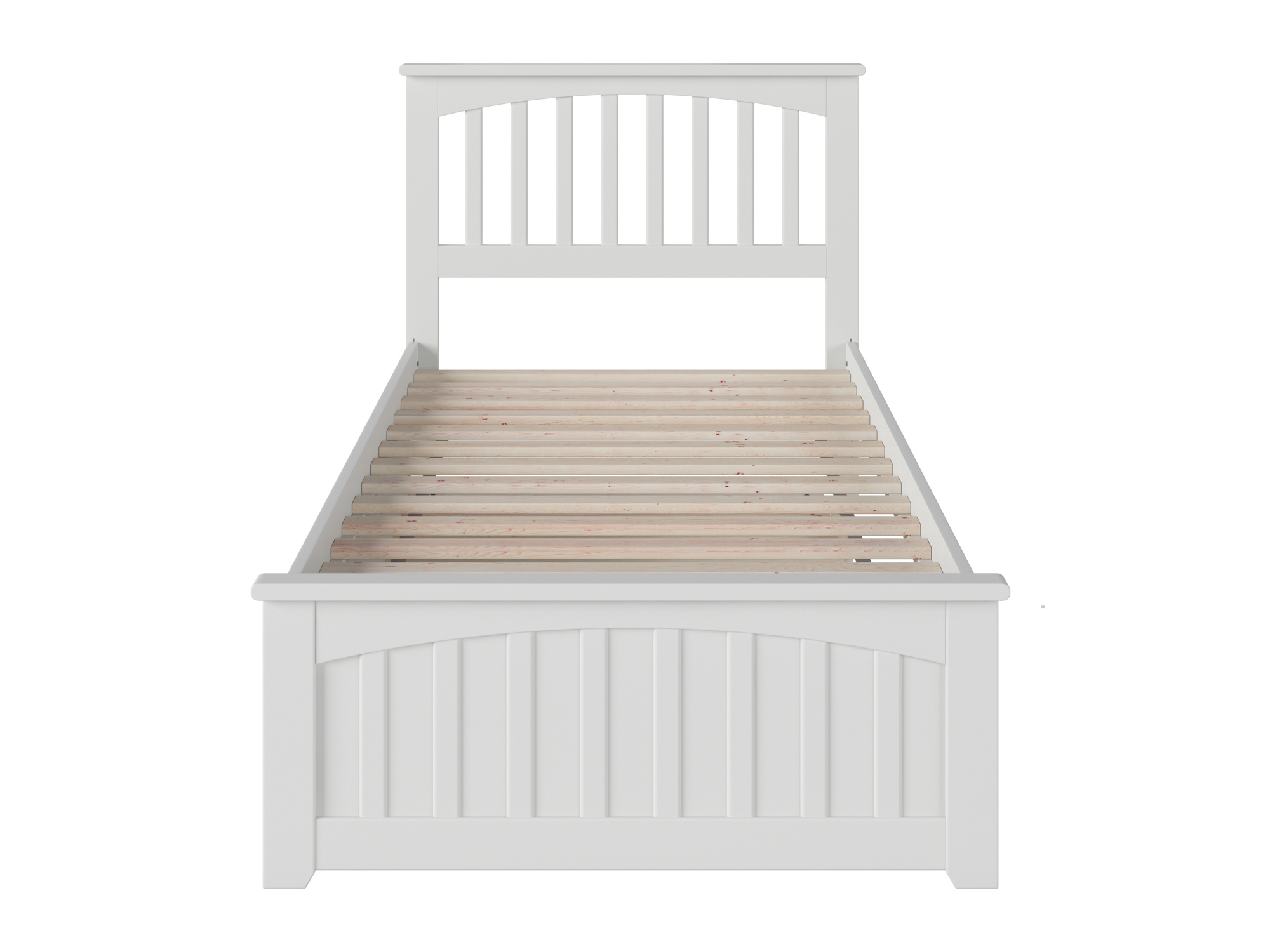 Mission Twin Extra Long Bed with Matching Footboard and Twin Extra Long Trundle in White - image 2 of 7