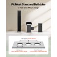thumbnail image 3 of VEVOR Roman Tub Faucet, 3 Hole Waterfall Bathtub Faucet, Widespread Roman Tub Faucets with Shower Head & 1 Handle, Romans Bathtub Faucets for Pet Washing, Adult Bathing,Matte Black,Dual Water Flow, 3 of 9