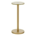 thumbnail image 5 of mDesign Metal and Glass Top Round Accent Side/End Drink Table - Soft Brass, 5 of 7
