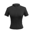 thumbnail image 4 of HJYCHN Womens Jacket Fitness Jacket Slim Fit Casual Short Sleeve Sports Jacket Yoga Top Breathable Athletic Outerwear Womens Winter Coats Black S, 4 of 5