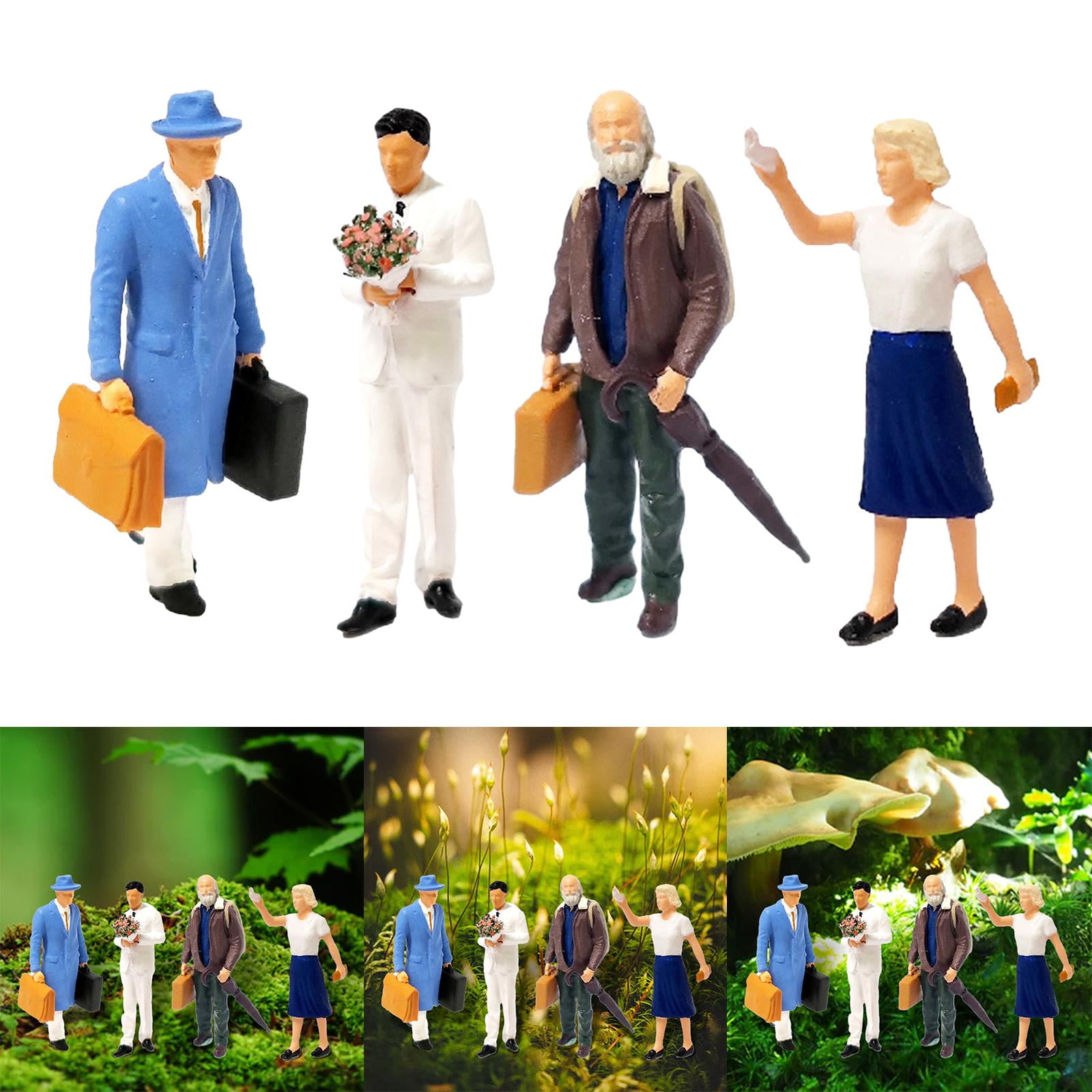 Resin 1/64 People Figures Tiny People for Diorama Miniature Scenes Layout
