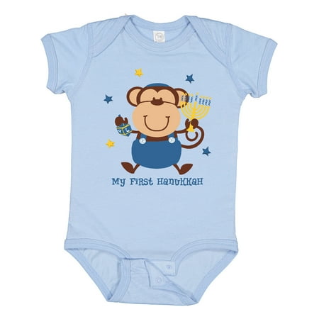 

Inktastic Monkey Boy 1st Hanukkah Gift Baby Boy Bodysuit