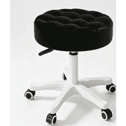 Round Rolling Stool with Wheels, Height Adjustable Swivel Stool for Salon, Office and Home