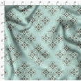 thumbnail image 4 of Soimoi Green Silk Fabric Floral Wreath Geometric Print Fabric by the Yard 44 Inch Wide, 4 of 5