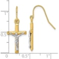 thumbnail image 4 of Solid Gold 10k Two-tone Polished Crucifix Earrings - 28.7mm, 4 of 6