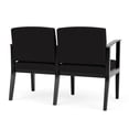 thumbnail image 3 of Amherst Wood Reception Waiting Room Healthcare 2-Seat Chair / Black Wood / Black, 3 of 5