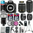 thumbnail image 1 of Nikon D3400 DSLR Camera + 18-55mm VR + 70-300mm + EXT BAT + Flash + 1yr Warranty (International Version), 1 of 11