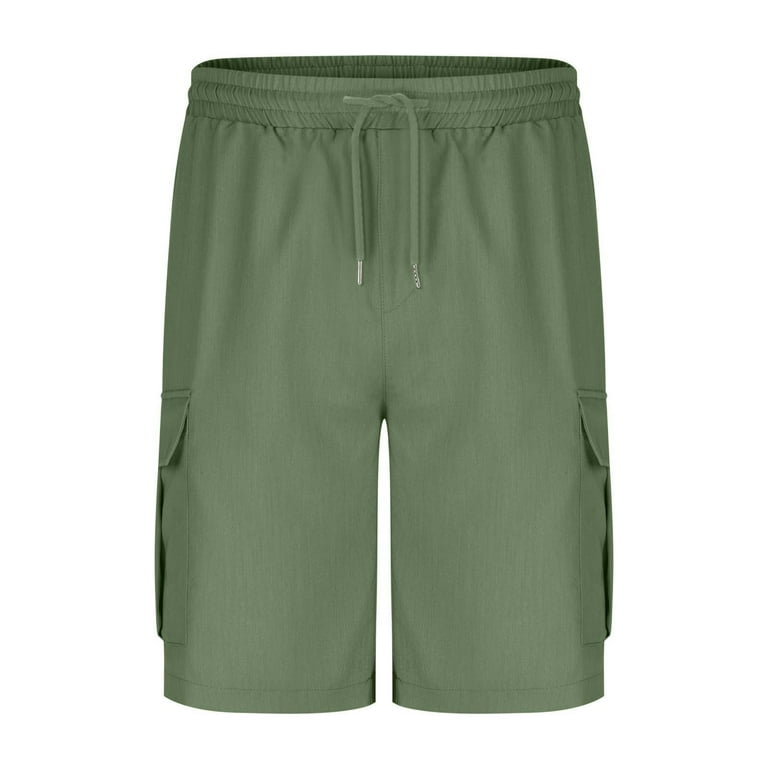 Taqqpue Men's Cargo Shorts Casual Cotton Elastic Waist Work Shorts