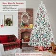 thumbnail image 7 of Round Head Snow Flocked Christmas Tree – 4ft/5ft/6ft/7ft Artificial Holiday Tree with Metal Stand，for Home Décor, 7 of 7