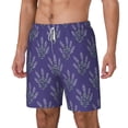 thumbnail image 2 of Balery Lavender Flowers Mens Swim Trunks Swim Shorts for Men Quick Dry Inseam Beach Shorts with Compression Liner Pocket-Small, 2 of 9