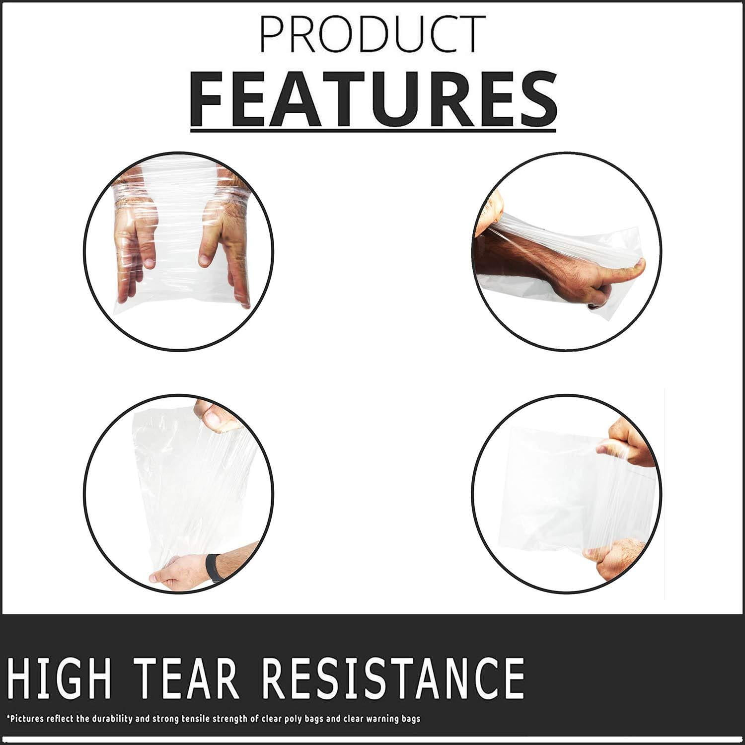 Shop4Mailers 12 x 15.5 Clear Plastic Self Seal Poly Bags 1.5 Mil 200 Pack
