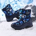 thumbnail image 5 of Dakaela 5-14Y Boys Girls Snow Boots Toddler Waterproof Hook and Loop Mid Calf Fleece Lined Outdoor Winter Shoes for Little Big Kids Blue 2.5, 5 of 8
