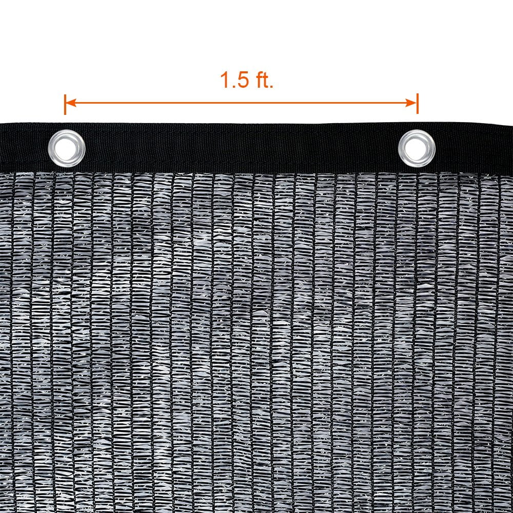 Agfabric 50% Sunblock Shade Cloth with Grommets for Garden Patio - 6.5' x 20' Black