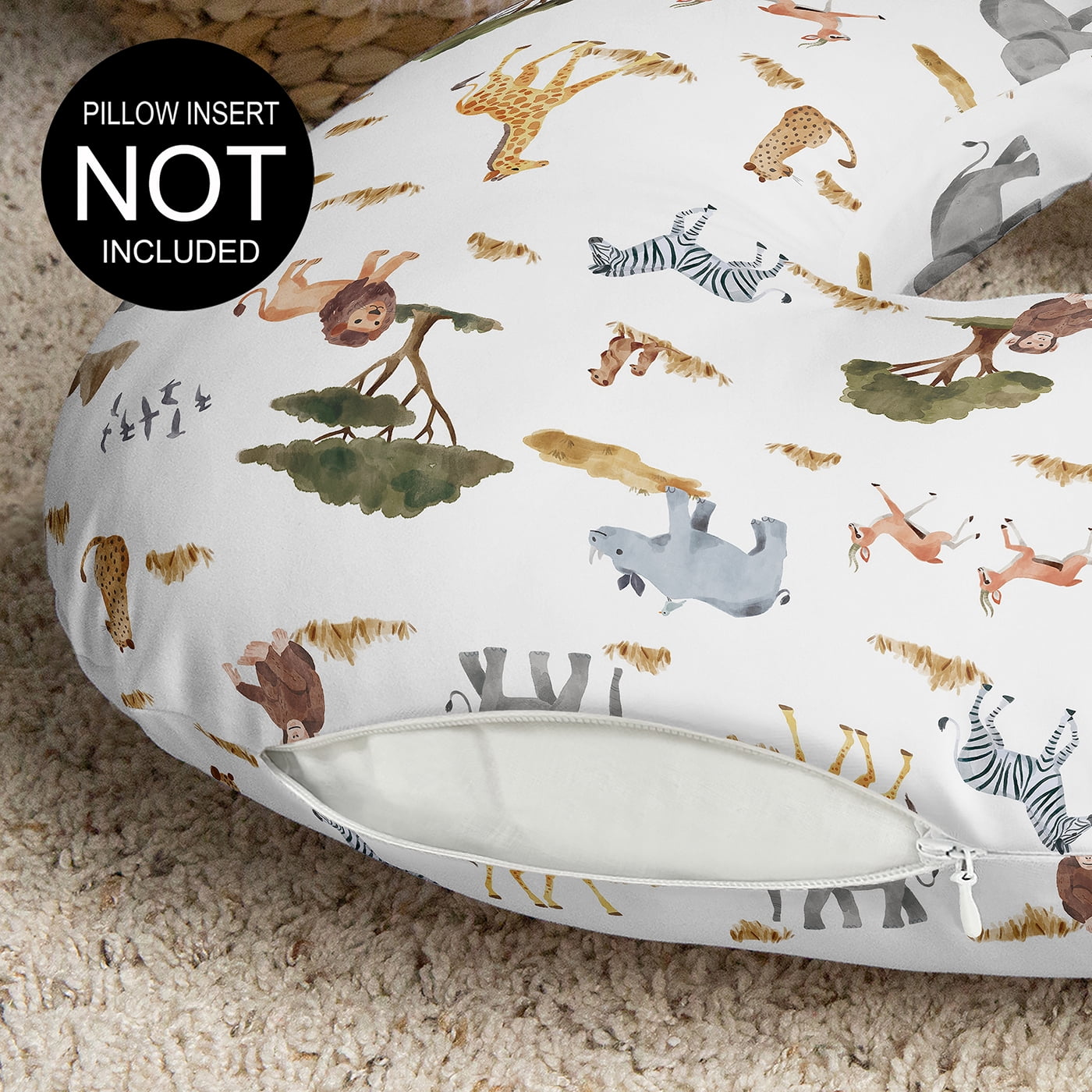 Sweet Jojo Designs Serengeti Animals Multicolor Nursing Pillow Cover Case (Pillow Not Included) (Pillow NOT Included)