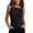 *Black, variant on VBVC Women's Twisted Knot Shoulder Tank Top, Ladies' Asymmetric Hem Sleeveless Blouse, Casual Ruched Side Slim Fit Camisole For Women,Beige,S-2XL