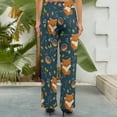 thumbnail image 4 of Wide Leg Pants Woman, Cute Plant Fox High Waist Knot Palazzo Pants for Women, Elastic Sweatpants Yoga Lounge Pants Trousers with Pockets Fall Pants for Women 2024, 4 of 6