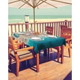 thumbnail image 2 of Hokiten Outdoor Tablecloths with Umbrella Hole & Zipper, Summer Beach Coastal Tablecloth Rectangle 60x84 Inch, Slippers Palm Leaf Shells Coral Waterproof Table Cloth, Patio/Pool/Picnic Table Covers, 2 of 7