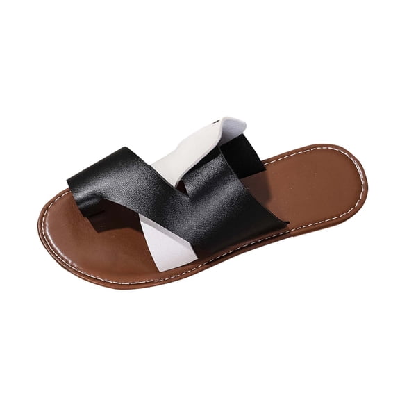 HBGVBA Womens Summer Sandals Breathable Color On Toe One Strap Thick Sole Fishes Mouth Summer Shoes 36
