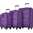 thumbnail image 3 of Zimtown 22in 26in 30in Softside Luggage, Expandable 3 Piece Set Suitcase Lightweight Luggage Travel Set, Purple, 3 of 9