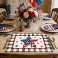 thumbnail image 5 of OAVQHLG3B American Flag Stars Eucalyptus 4th of July Placemats, 12x18 Inch Seasonal Patriotic Memorial Day Table Mats for Party Kitchen Dining Decoration, 5 of 6