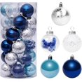 thumbnail image 1 of Bolas de Navidad azules, decoraciones para árboles de Navidad, bolas de decoración de plástico de 6 cm, decoración tradicional de Navidad, paquete de 30 piezas Afortunado Sencillez, 1 of 5