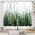 thumbnail image 3 of Forest Curtains,Watercolor Green Forest Pine Trees Natural Landscape Printed Drapes Treatments for Bedrooms Living Rooms Kitchens Cafe 2 Panel,55X39 Inch, 3 of 6