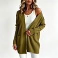 thumbnail image 2 of Otvok Women Soft Open Front Knit Cardigan, Drop Shoulder Long Sleeve Mid Length Loose Sweater Coat with Side Pockets, 2 of 7