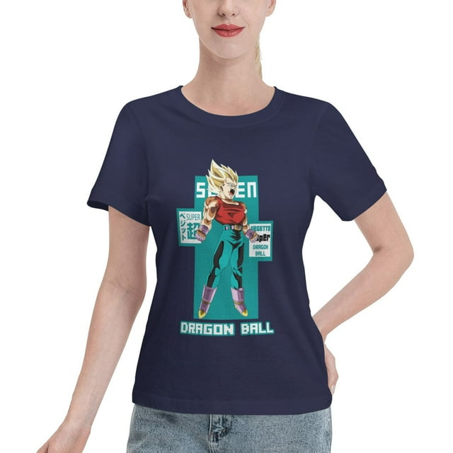 T-Shirt Basique à Manches Courtes pour Femmes Super Saiyan