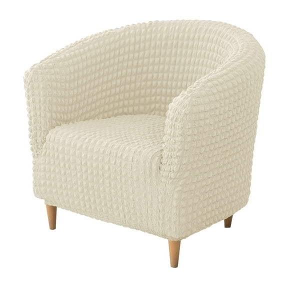 LKJYER 1 Piece Stretch Club Chair Slipcover, Tub Chair Cover Seersucker Barrel Chair Cover Soft Armchair Chair Slipcovers for Pets Kids