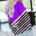 thumbnail image 6 of Cmfcve Sweatshirt for Women Striped Contrast Casual Tunic Tops Crew Neck Long Sleeve Pocket Loose Pullover, 6 of 6