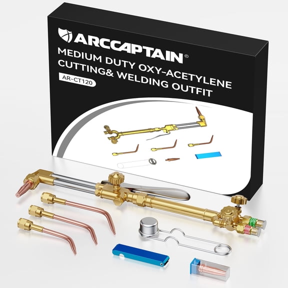 ARCCAPTAIN Oxyacetylene Cutting Torch, Ar-Ct120, with Flashback Arrestor and Brass Handle