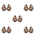 thumbnail image 2 of Sonducket 1 par de pendientes con estampado de leopardo geométrico de piel sintética adornos de joyería de moda accesorio de moda para mujeres y niñas Tipo 2 5piezas Sonducket CBP233688, 2 of 6