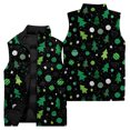 thumbnail image 3 of Ladies' Casual Fashion Sleeveless Christmas Printed Cotton Vest Jacket, Black, Size L, 3 of 4