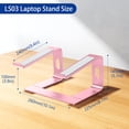 thumbnail image 4 of Soporte para portátil BESIGN LS03 ergonómico de aluminio rosa de 10 a 15,6 pulgadas, 4 of 9