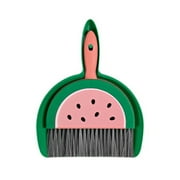 weibbin Fruit Mini Dust Pan with Broom Set, Small Dustpan Brush Set Hand Dustpan Table Top Brush Portable Table Crumb Sweeper Broom for Home Desktop Sofa Kitchen Keyboard Sweeping