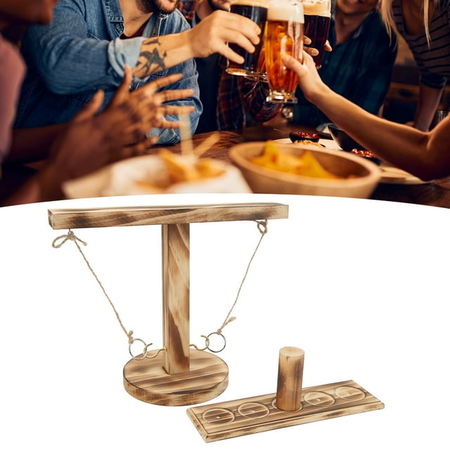 Jeu de Lancer d'Anneaux, 5 Trous Jeu de Tir à Main Intéressant Échelle de Jeu Portable Interactif Structure Robuste pour Adultes pour Fête à la Maison