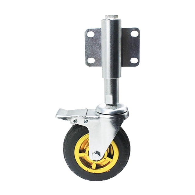 Rueda de repuesto para puerta de cerca de 3 pulgadas, soporte de montaje de metal con resorte y rotación de 360 grados