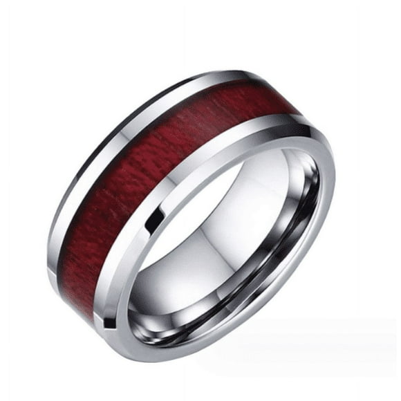 Kcodviy Ring Heart Grain Titanium Stacking Rings Ring Three Layer Set Simple Rings Wood Couple Ring Steel Anime Ring Rings