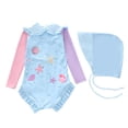 thumbnail image 5 of 4-6 T Bathing Suits Girls Long Sleeve Sun Protective Swimsuit with Ruffle Design Full Coverage Rash Guard for Toddlers and Kids, 5 of 6