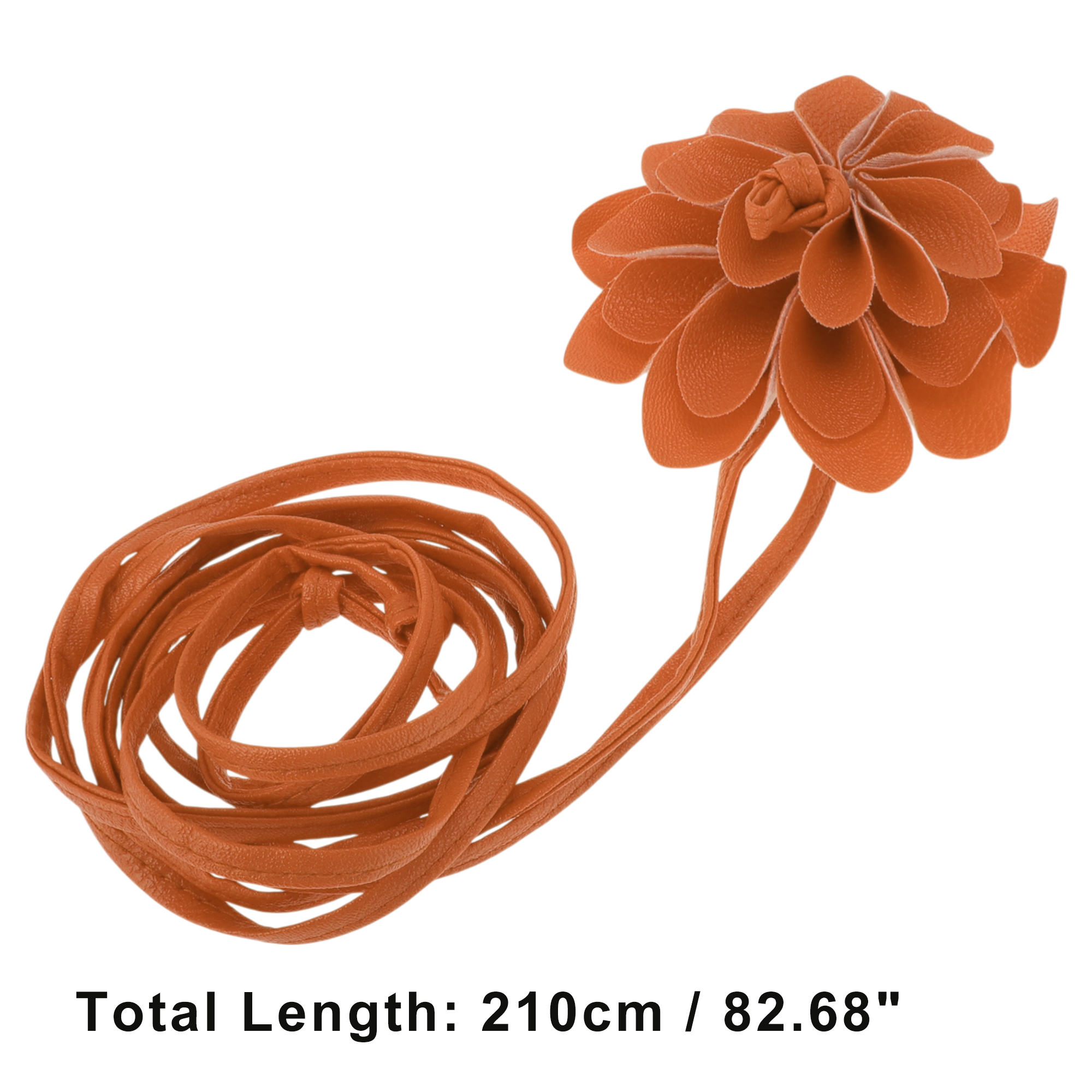 Unique Bargains Versatile Long Adjustable Waist Belt for Women Orange