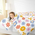 thumbnail image 4 of Manfei Cute Daisy Queen Comforter Set,Cartoon Floral Bedding Sets,Colorful Bedding Comforter Set For Girl,Microfiber Room Decorative Reversible,3 Pieces, 4 of 8