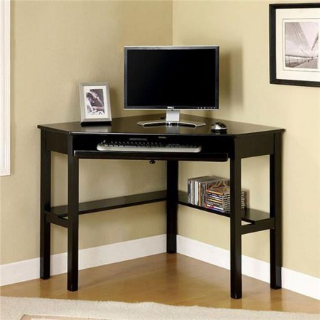UPC: 0842822151955 | Benzara BM123325 Porto Transitional Corner Desk In Black
