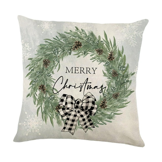Funda de almohada navideña de 45 x 45 cm, suave y decorativa. Estilo A